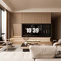 Modern Minimalist Living Dining Room Interior With Large Windows Wooden Furniture And Natural Light
