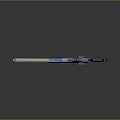 Futuristic Sci Fi Weapon with Blue Glowing Accents and Advanced Energy Gun Design