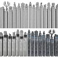 Elegant Classic Architectural Roman Columns with Ornate Stone Top Sculptures