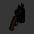 Classic Vintage Revolver With Wooden Grip And Metal Frame Design Details