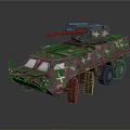 Armored Military Vehicle With Camouflage Paint Turret Protective Armor And Six Wheel Drive