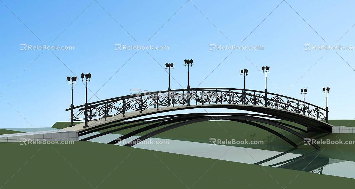 European-style footbridge 3d model