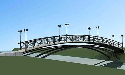 European-style footbridge 3d model