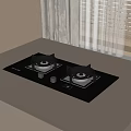 Modern Black Glass Gas Stove with Two Burners on Light Colored Kitchen Countertop