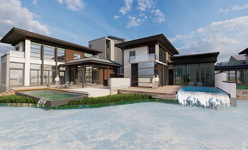 Modern Townhouse Villa 3d model