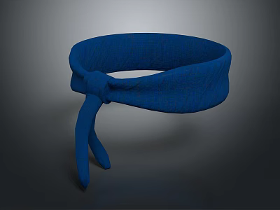 Blue Knitted Headband With Knot Design For Modern Fashion Accessory 3d model