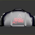 Stylish Navy Blue Duffel Bag With LIGHTNINGS Brand And Pink Triangle Logo Design