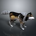 Realistic Standing 3D Animal Model With Fluffy Tail And Textured Fur Design