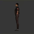 Stylish Daily Life Clothing Essentials Black Jacket Red T-shirt Brown Pants And Boots