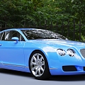 Blue Car sports car Bentley 3d model