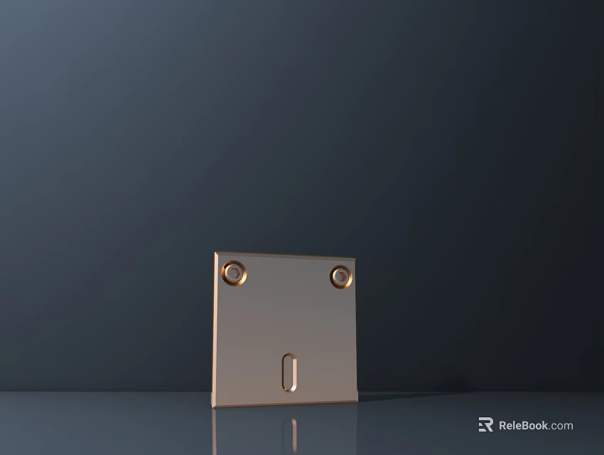 Public Facility Metal Panel With Square Shape Circular Holes And Rectangular Opening 3d model 