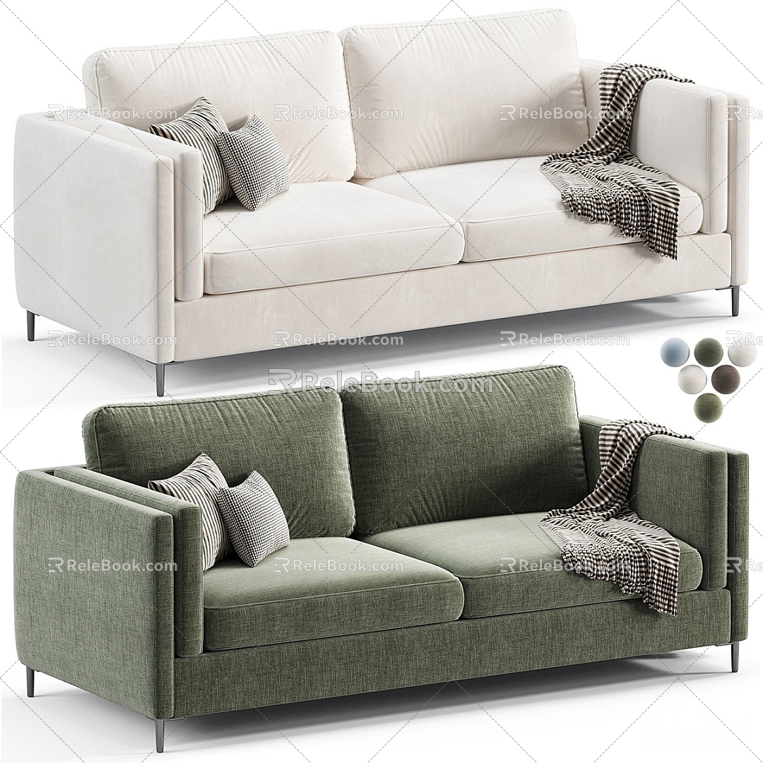 Double sofa sofa 3d model