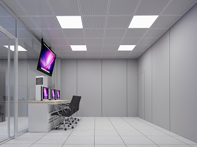 Anti-static floor of network room 3d model