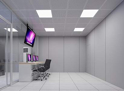 Anti-static floor of network room 3d model