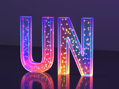 Colorful Neon LED Commercial Equipment With Rainbow Lighting And Reflective Surface For Business Decor 3d model
