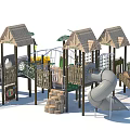 Observation Deck Amusement Tower Combination Slide Amusement Park Children's Park Amusement Park 3d model