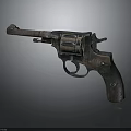 Vintage Revolver With Metal Texture And Worn Design For Still Life