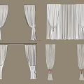 White Curtains Featuring Various Hanging Styles And Decorative Tiebacks