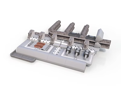 Industrial Equipment With Circuit Board Control Knobs And Multiple Connectors 3d model