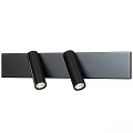 Modern Black Indoor Wall Lamp With Long Strip Base And Dual Cylindrical Heads