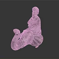 Traditional Stone Sculpture Depicting Man Seated On Elephant With Intricate Details
