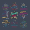 Colorful Neon Decorative Lights With Party Themes And Cocktail Motifs For Events