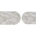Modern Round Dining Table With Sleek Marble Top And Metallic Legs Design