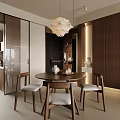 Modern Living Dining Room Interior With Dark Brown Bookshelf Green Sofa Round Wooden Coffee Table