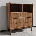 Modern Wooden Chest of Drawers With Multiple Storage Drawers And Open Upper Compartments