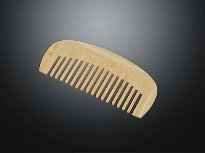 Eco Friendly Bamboo Comb For Daily Hair Care And Gentle Styling 3d model