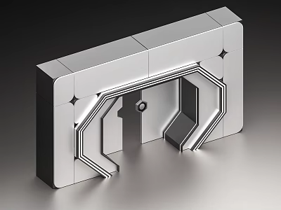 3D Model Of Modern Metallic Geometric Structure With Symmetrical Hexagonal Grooves And Precision Design 3d model