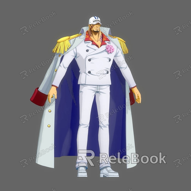 One Piece Navy Marshal Red Dog Cartoon Animation Cartoon Cartoon Cartoon Cartoon Cartoon Cartoon One Piece Navy General Red Dog Marshal Casasaki model