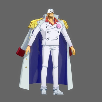 One Piece Navy Marshal Red Dog Cartoon Animation Cartoon One Piece Navy General Red Dog Marshal Casasaki 3d model