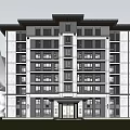 New Chinese-style Residential Building Multi-storey Residence 3d model