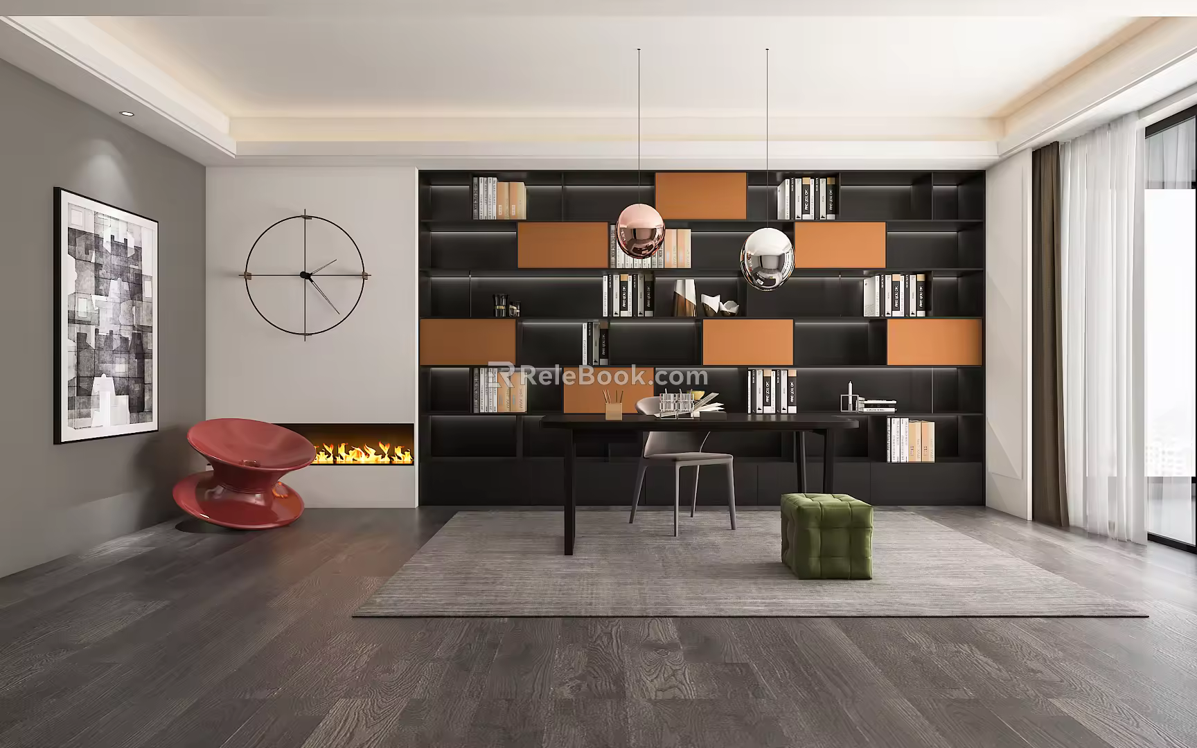Modern Study Simple Study 3d model