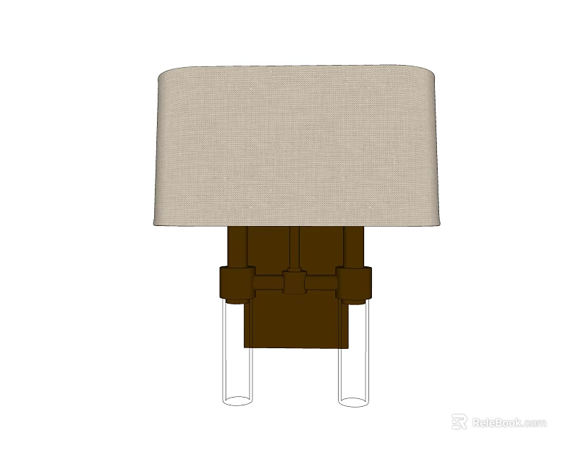 Modern Wall Lamp With Beige Fabric Shade And Brown Base Design For Home Decor 3d model 
