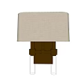 Modern Wall Lamp With Beige Fabric Shade And Brown Base Design For Home Decor