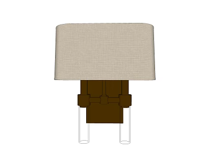 Modern Wall Lamp With Beige Fabric Shade And Brown Base Design For Home Decor 3d model