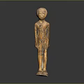Ancient Style Carved Wooden Human Figure Sculpture With Textured Surface And Artistic Details