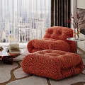 Beige Tufted Sofa Coffee Table Set With Glass Side Table And Brass Accents