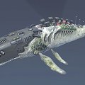 Modern whale biomechanics whale animation 3d model