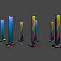 modern column glass column 3d model
