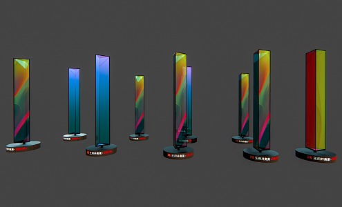 modern column glass column 3d model