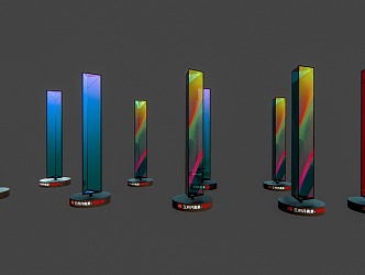 modern column glass column 3d model