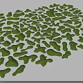 Garden Landscape Design With Green Moss Covered Irregular Stones In Heart Shaped Arrangement