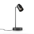 Modern Black Desk Lamp With Curved Metal Stand And Adjustable Head