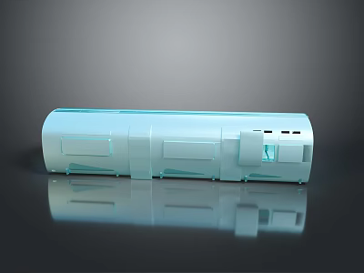 Sleek Modern Blue Train With Transparent Exterior And Smooth Structure Design 3d model