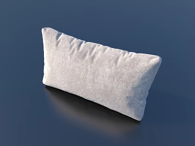 Soft Gray Textured Decorative Pillow With Linen Fabric For Home Decor 3d model