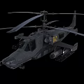 Military Attack Helicopter With Dual Rotors Dark Gray Body And Number 019