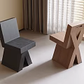 Modern Wooden Dining Chairs With Cross Leg Design In Dark And Light Tones